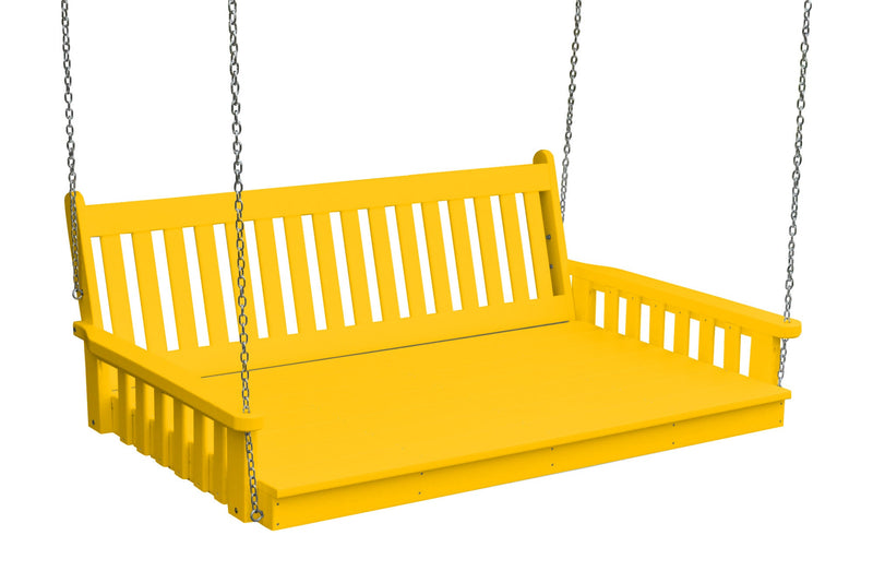 Keystone Amish Co. 4 Foot Franklin Recycled Plastic Swing Bed, Lemon Yellow