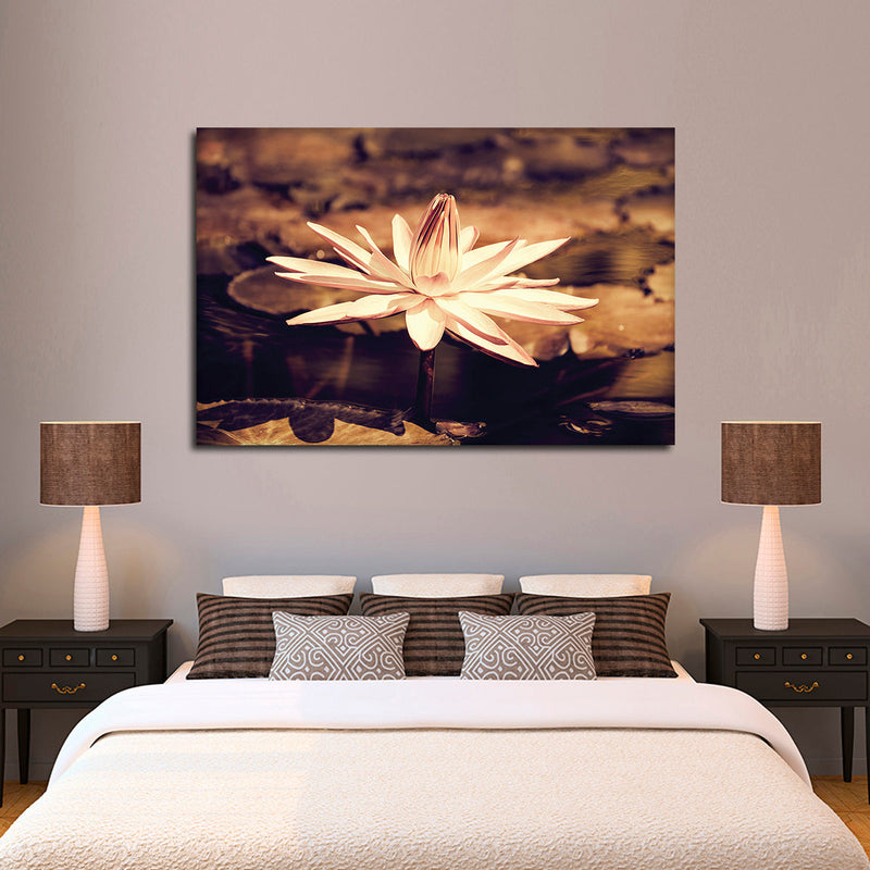 Sepia Lotus Flower Wall Art