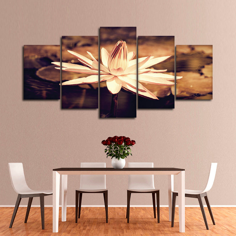 Sepia Lotus Flower Wall Art