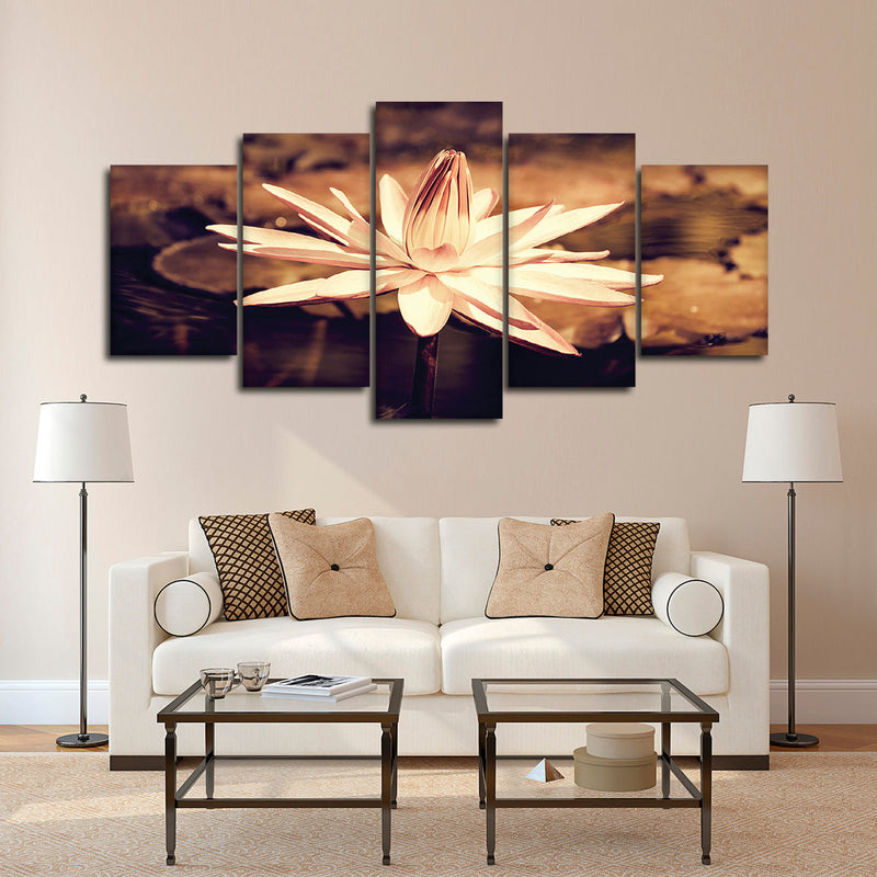 Sepia Lotus Flower Wall Art