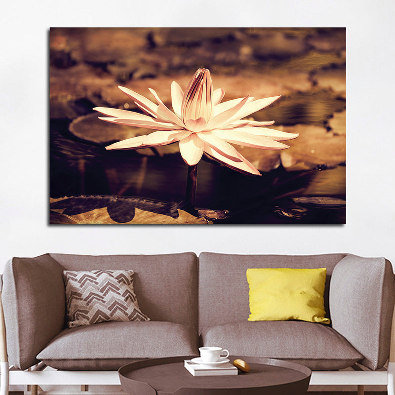 Sepia Lotus Flower Wall Art