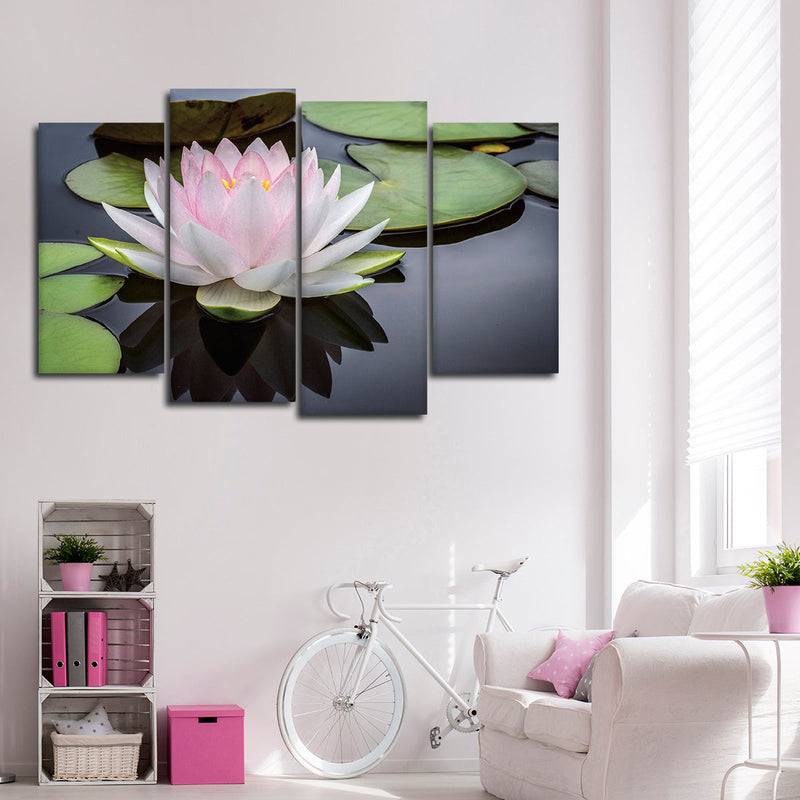 Pinkish White Lotus Wall Art