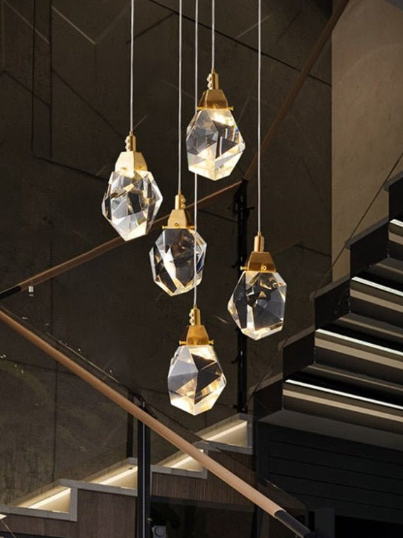 MIRODEMI® Luxury diamond crystal chandelier for staircase, living space, stairwell