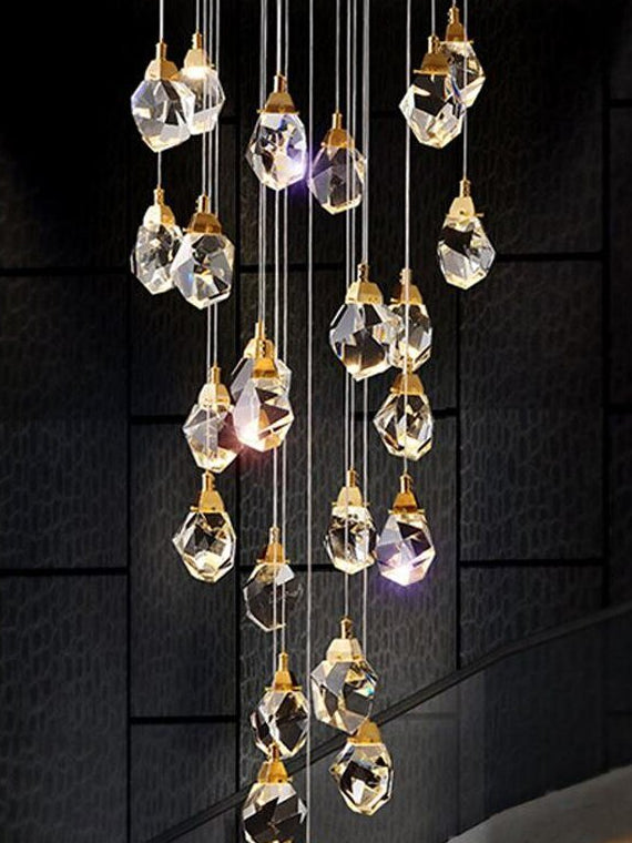 MIRODEMI® Luxury diamond crystal chandelier for staircase, living space, stairwell