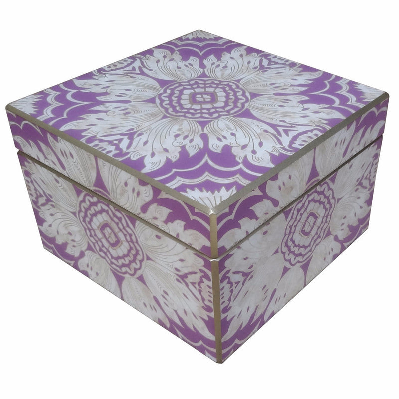 Reverse Painted Mirror Box - Medium - in Lavender