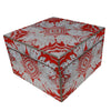 Handmade Reverse Painted Mirror Square Box in Tomato Red - Medium