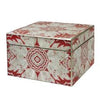 Handmade Reverse Painted Mirror Square Box in Tomato Red - Medium