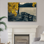 Lake Side Yellow Maple Tree Canvas Wall Art