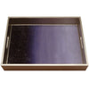 Handmade Reverse Painted Mirror Tray with Handles in Purple Ombre - Medium