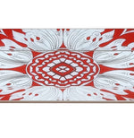 Handmade Reverse Painted Mirror Tray with Beveled Edge in Tomato Red - Small