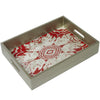 Handmade Reverse Painted Mirror Tray with Handles in Red - Medium