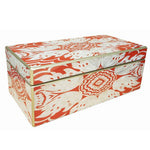 Handmade Reverse Painted Mirror Rectangular Box in Tomato Red - Large