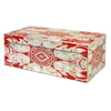 Handmade Reverse Painted Mirror Rectangular Box in Tomato Red - Large