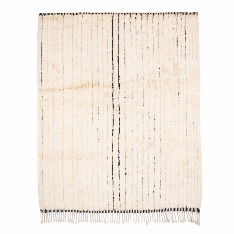 Melodic Monochrome - Luxury Shag Moroccan Rug