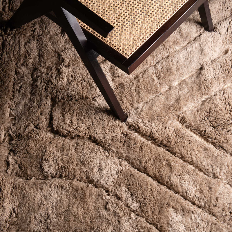 Leading Lines II - Luxury Shag Moroccan Rug