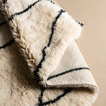 Monochrome Mirage - Luxury Shag Moroccan Runner Rug