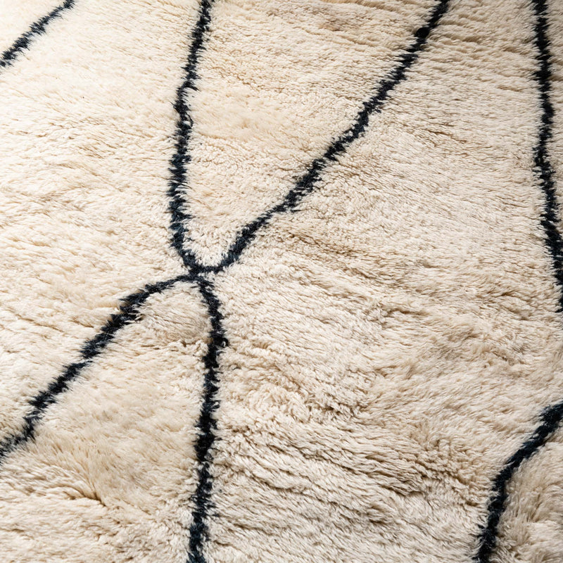 Monochrome Mirage - Luxury Shag Moroccan Runner Rug