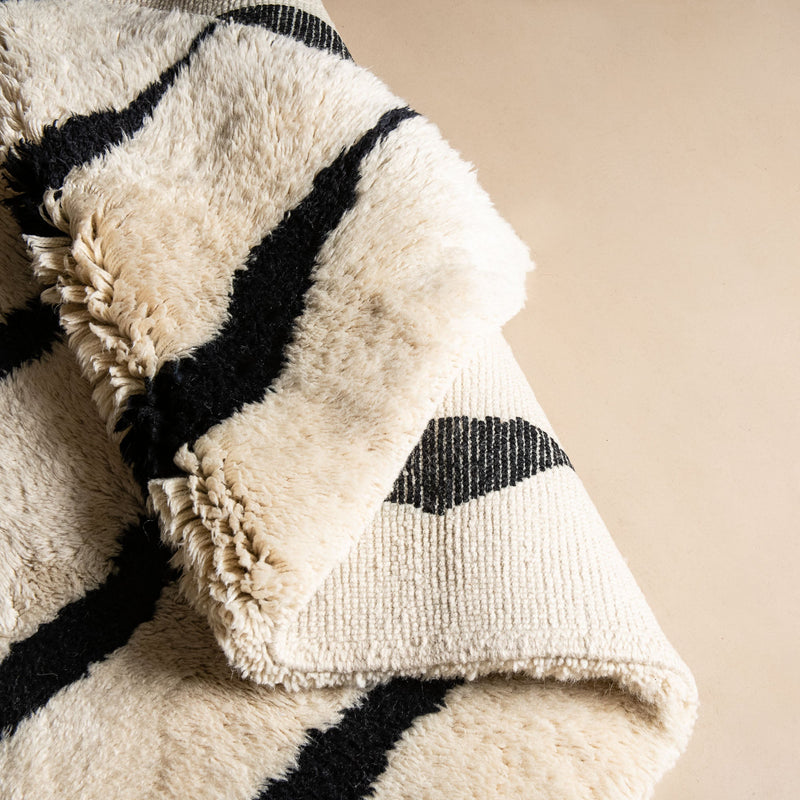 Elegant Rhythm - Luxury Shag Moroccan Runner Rug
