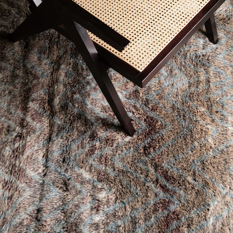 Earthen Zigzag - Luxury Shag Moroccan Rug