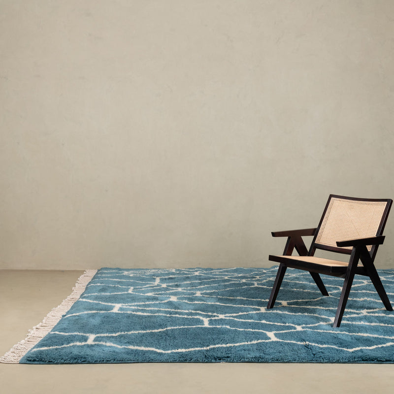Aquamarine Dreams - Luxury Shag Moroccan Rug