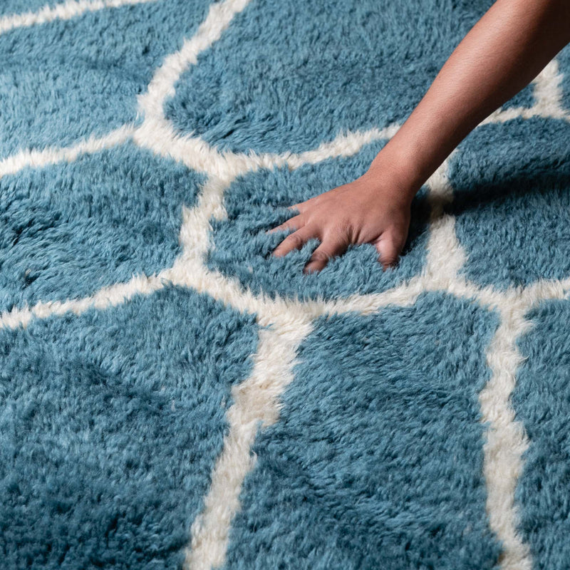 Aquamarine Dreams - Luxury Shag Moroccan Rug