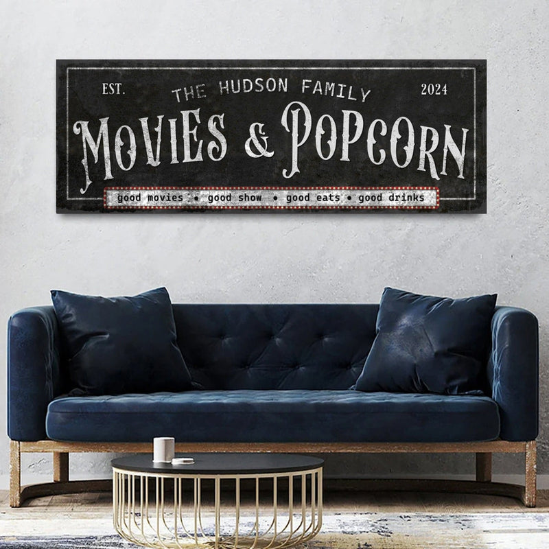 Personalized Movies & Popcorn Sign II