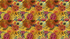 Japanese Art Koi Fish Peel and Stick Wallpaper. Gold Flowers Background.  Removable Wall Mural #6192