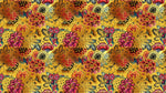 Japanese Art Koi Fish Peel and Stick Wallpaper. Gold Flowers Background.  Removable Wall Mural #6192