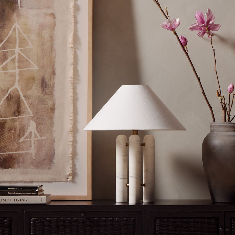 Medici Charcoal and White Marble Table Lamp | shipping 6/9/2025