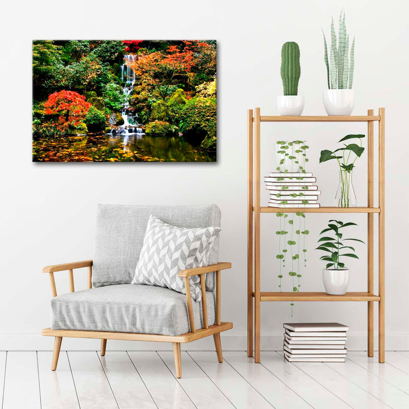 Mesmerizing Japanese Waterfall Wall Art