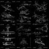 Aviation Wallpaper Mural. Featuring Military Jet and Airplane Patent Designs. #6732