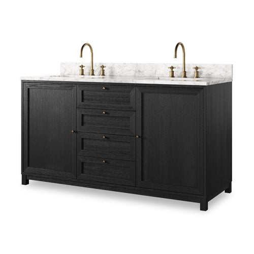 Millie Satin Drifted Black Veneer Double Vanity | ready to ship!