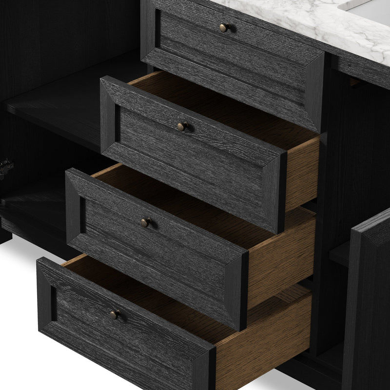 Millie Satin Drifted Black Veneer Double Vanity | ready to ship!