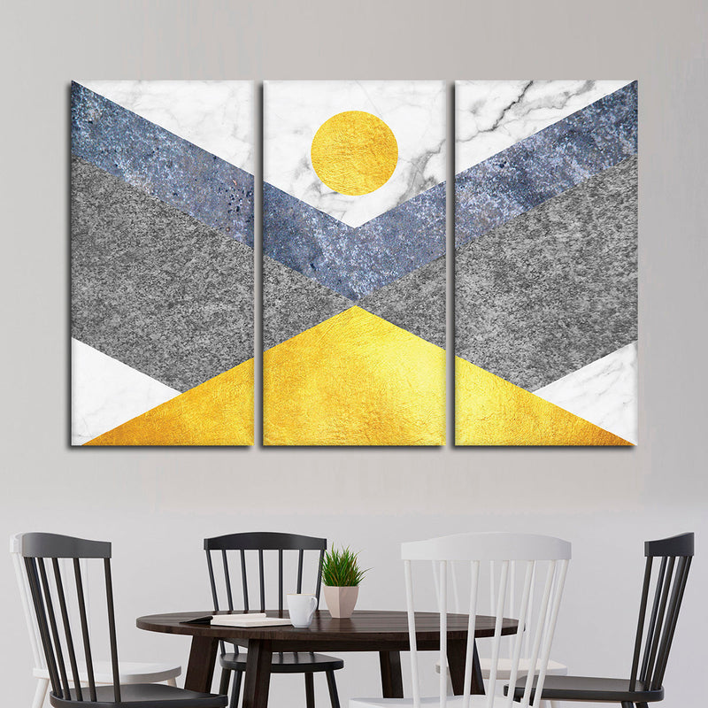 Marble Textured Geometric Wall Art