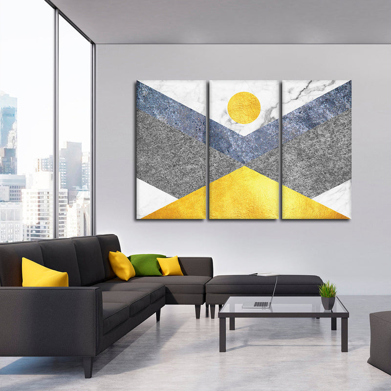 Marble Textured Geometric Wall Art