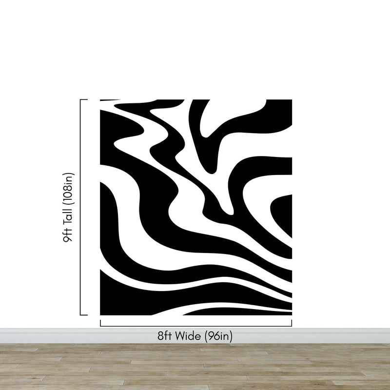 Black Swirly Line Wallpaper. Contemporary Art Decor. Modern Aesthetic. #6679