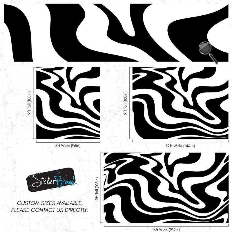 Black Swirly Line Wallpaper. Contemporary Art Decor. Modern Aesthetic. #6679