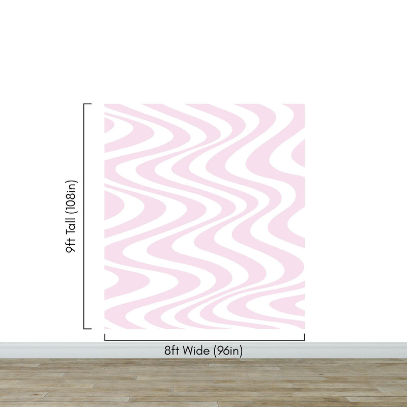 Pink Swirly Lines Abstract Wallpaper Mural. #6635