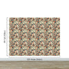 Botanical Flower Garden With Pastel Color Red, Green, Beige Background Wall Mural. #6771
