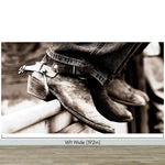 Vintage Western Theme Wallpaper. Rustic Cowboy Sepia Wall Mural. #6748