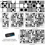 Black and White Geometric Shapes Wallpaper Mural Wall Art. #6710