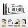 Lower Level Sign: Custom Bar Signs for Home Bar – Ideal for Personalized Basement Bar Sign