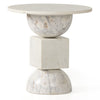 Neda Polished White Marble End Table | ready to ship!