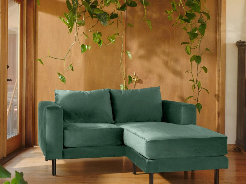 The Essential Loveseat Sectional in Recycled Velvet