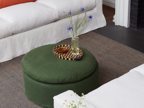 The Evergreen Ottoman in Hemp
