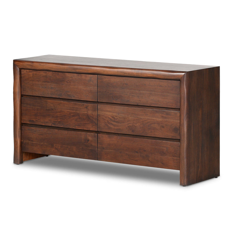 Nigel Rustic Brown Acacia 6 Drawer Dresser | shipping 6/23/2025