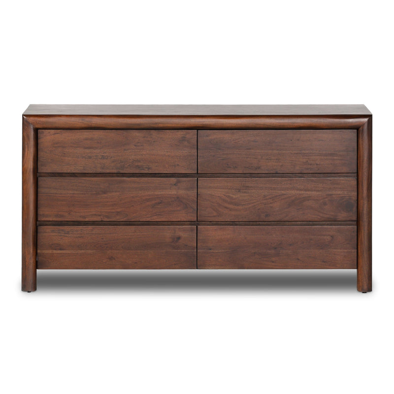 Nigel Rustic Brown Acacia 6 Drawer Dresser | shipping 6/23/2025
