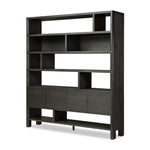 Noeline Smoked Black Oak Wide Bookcase | ready to ship!