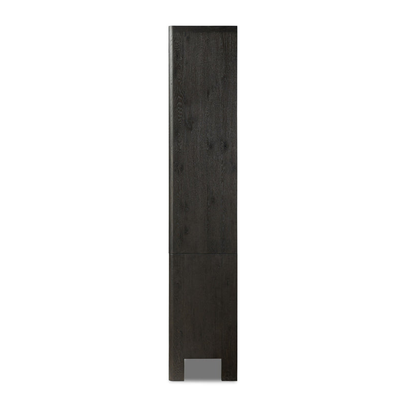 Noeline Smoked Black Oak Wide Bookcase | ready to ship!