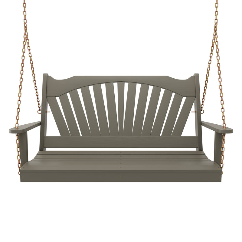 Keystone Amish Co. Sunburst Porch Swing, 5 Foot, Olive Grey